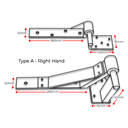 Swing Gate Rising Hinge or Up Hill Hinge Type A for Right Hand Side  