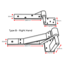 Swing Gate Rising Hinge or Up Hill Hinge Type B  - Right Hand Side
