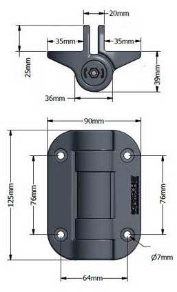 Swing Gate Self Closing Gate Hinge for Gate up to 85 kg no leg / pair