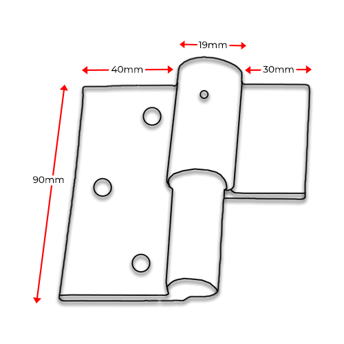 Swing gate Steel Zinc Weld to Screw hinge 19mm Lockable LH / pair- Zinc plated