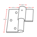 Swing gate Steel Zinc Weld to Screw hinge 19mm Lockable LH / pair- Zinc plated