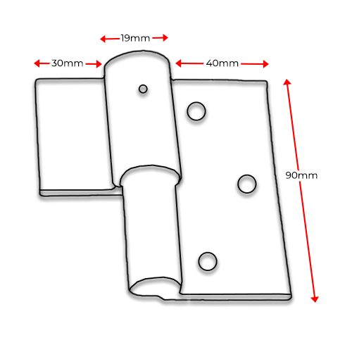 Swing gate Steel Zinc Weld to Screw hinge 19mm Lockable RH / pair