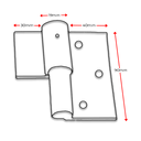 Swing gate Steel Zinc Weld to Screw hinge 19mm Lockable RH / pair