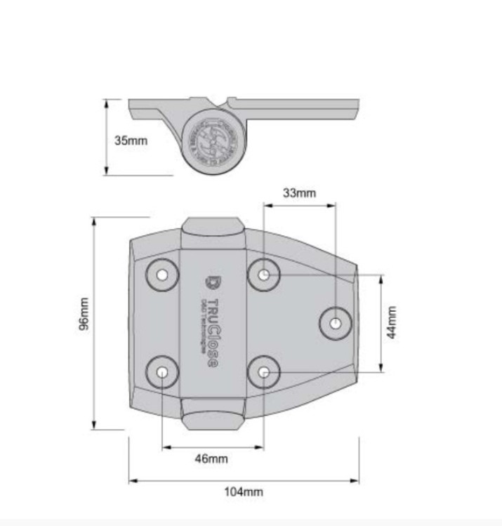 Tru Close Self Closing Gate Hinge - no leg for Swing Gates both Metal/Wood Gates up to 30kg