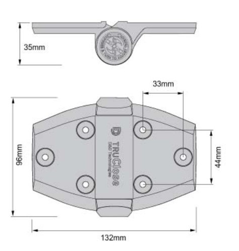 Tru Close Self Closing Gate hinge - no leg for Timber Swing gates / Pair