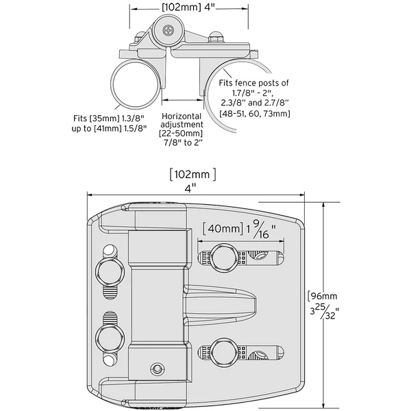 TruClose Self Closing Gate Hinge Regular Hinges for Round Post