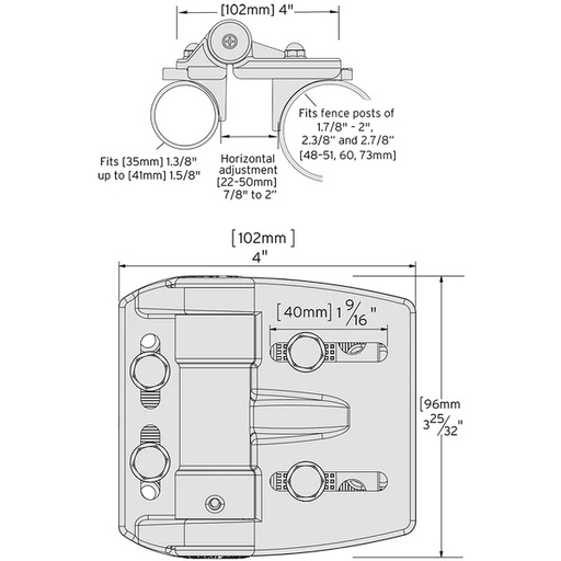 Locinox Sliding Gate Lock industrial U2 with Lock Size 120mm