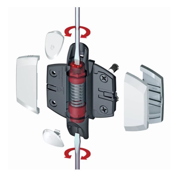 TruClose Self Closing Hinge for Round post to Glass gates up to 25kg