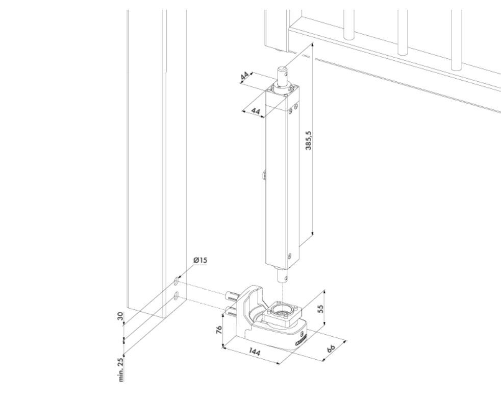 Wall fixation set for Interio gate closer