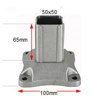 Aluminium post base insert for post 50x50mm base 100x100mm