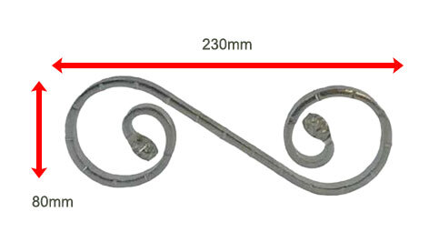 DS - Scroll  230x80x12x6mm - Zinc