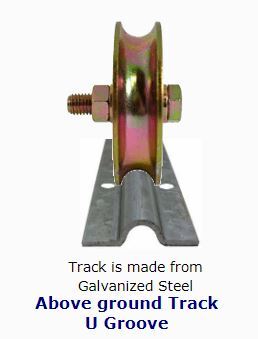 Galvanised steel U Groove Above Ground Floor Track for Sliding Gates 1 Meters