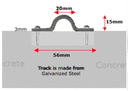 Galvanised steel U Groove Above Ground Floor Track for Sliding Gates 1.5 Meters