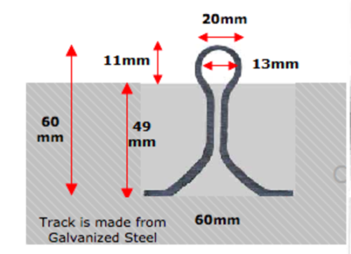 Galvanised steel in ground Track 3 Meters for Sliding Gates (pick up only)