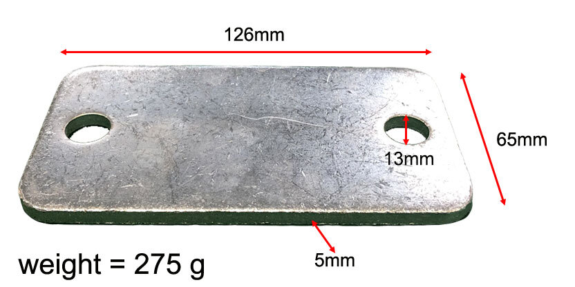 Rectangular Base Plate 120x65x5mm 