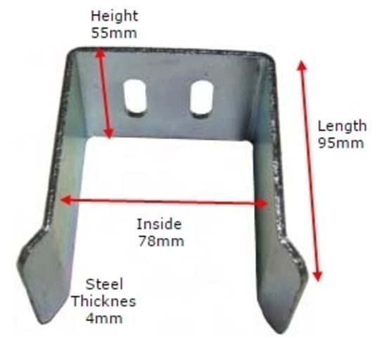 Sliding Gate Holder 75mm with Rubber