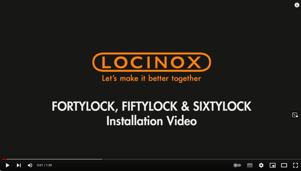 Locinox Fifty Slim Line Insert Lock 30mm Backset Lock only