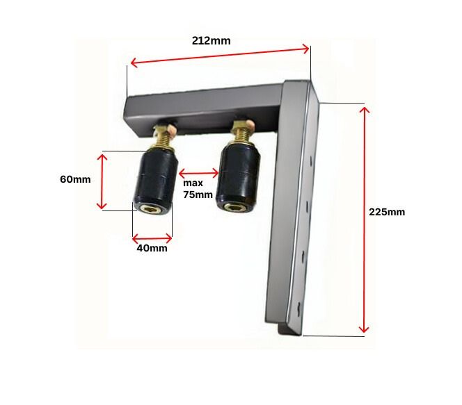 Sliding Gate Top Guide Holder 195x225mm with 2 rollers 40x60mm Max 75mm-