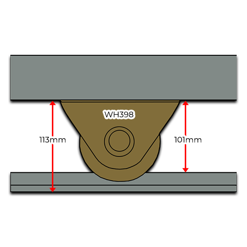 Sliding Gate Wheel U Groove 100mm External - Double Bearing