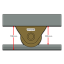 Sliding Gate Wheel U Groove 100mm External - Double Bearing