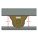 Sliding Gate Wheel U Groove 90mm External Double bearing