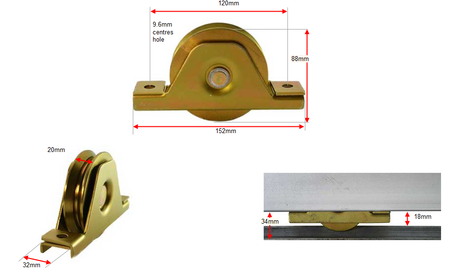 Sliding Gate Wheel V Groove 90mm Double bearing - Italian Made