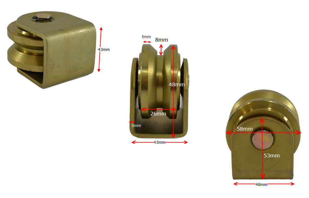 Sliding Gate Wheel V Groove Dounble bearing 58mm Dia