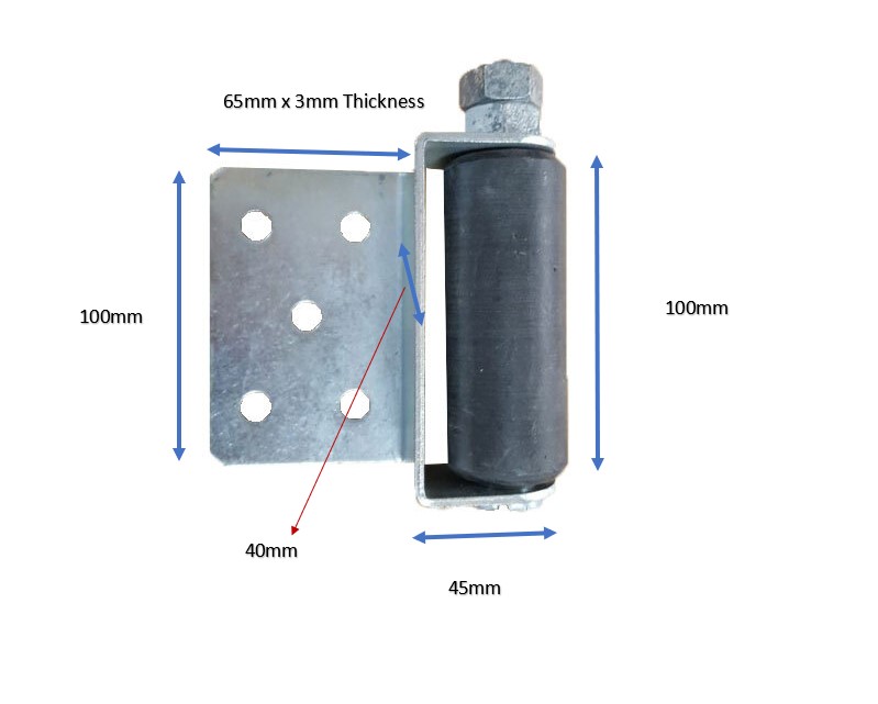 Sliding gate single Roller 100x40mm with bracket 100x60mm