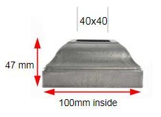 Steel Post Base Cover for Post Size 40x40mm Base 100x100mm