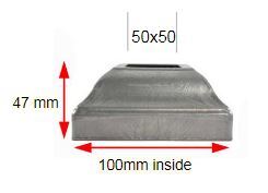 Steel Post Base Cover for Post Size 50x50mm Base 100x100mm