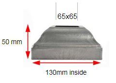 Steel Post Base Cover for Post Size 65x65mm Base 130x130mm