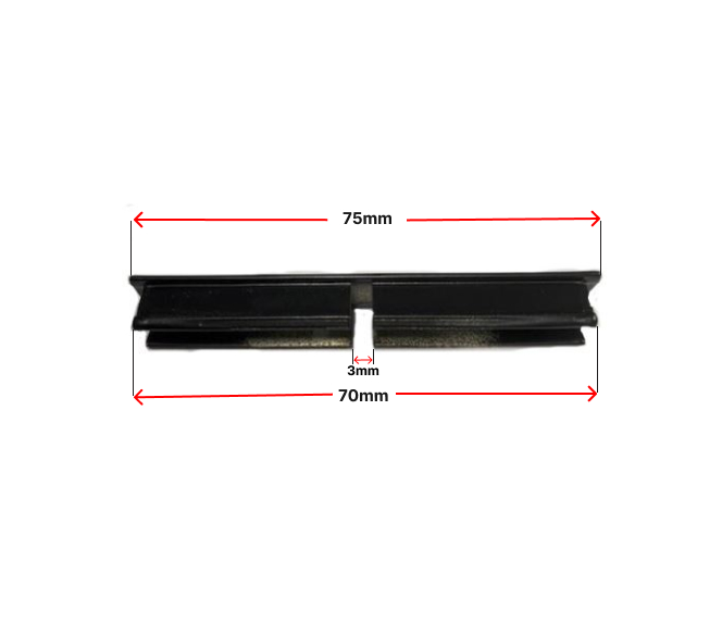 Aluminium End Cap tube insert for tube 75x10mm Black