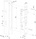 Mortise Lock H Metal 35 mm Back Set Lock only