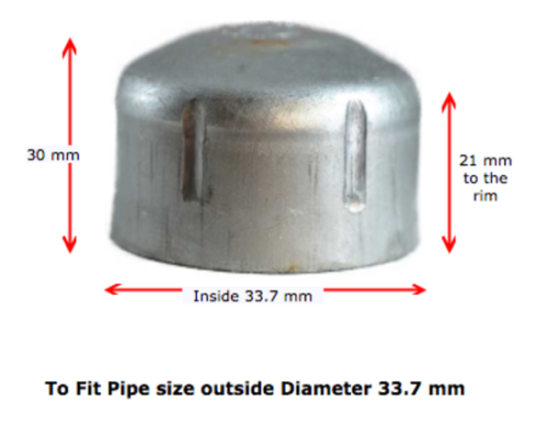 Galvabond Steel Round Cap 33.7mm (25NB)