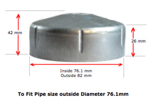 Galvabond Steel Round Cap 76.1mm (65NB) 