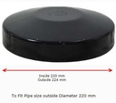 Galvabond Steel Round Cap 220mm (200NB) - Black