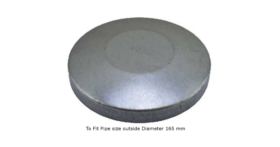 Galvabond Steel Round Cap 165mm (150NB)