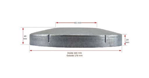 Galvabond Steel Round Cap 165mm (150NB)