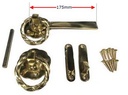 Heavy Duty Swing Gate Brass Gothic Gate Lock / Latch - Golden Brass Twist ring 