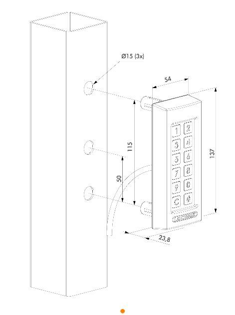 Digital Wired Keypad for Gate Slimstone in Silver Colour