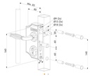 Small Ornamental Swing Gate Lock F2 Square profile adjustable 30-40mm