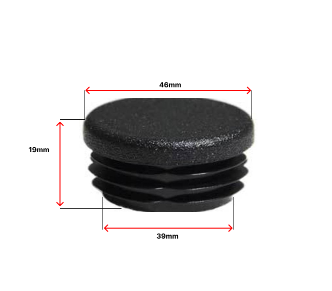 Plastic Round Tube insert End Cap for Tube 48.4mm OD (1.2-3.6mmwall)