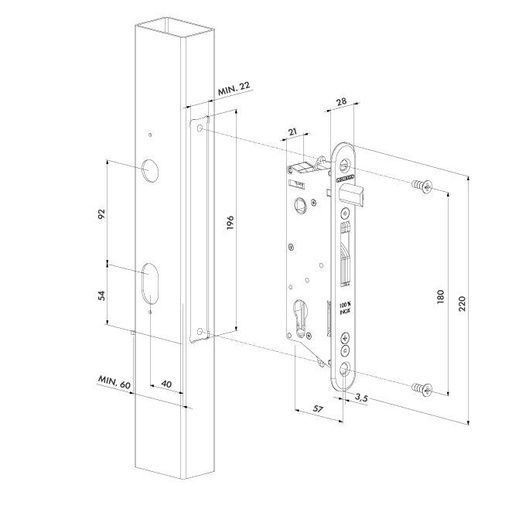 Aluminium Female Spear - Round 16mm - Jack