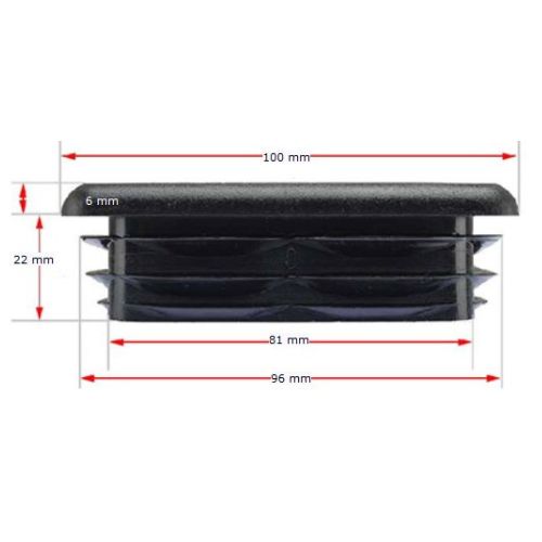 Plastic Square Post End Cap for Tube 100x100mm (1-4mm Wall thickness)