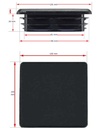 Plastic Square Post End Cap for Tube 100x100mm (1-4mm Wall thickness)