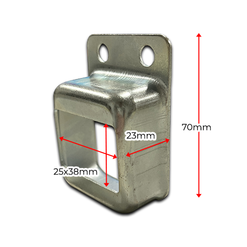 Steel Bracket 25x38 - Single lug - Two holes - Zinc