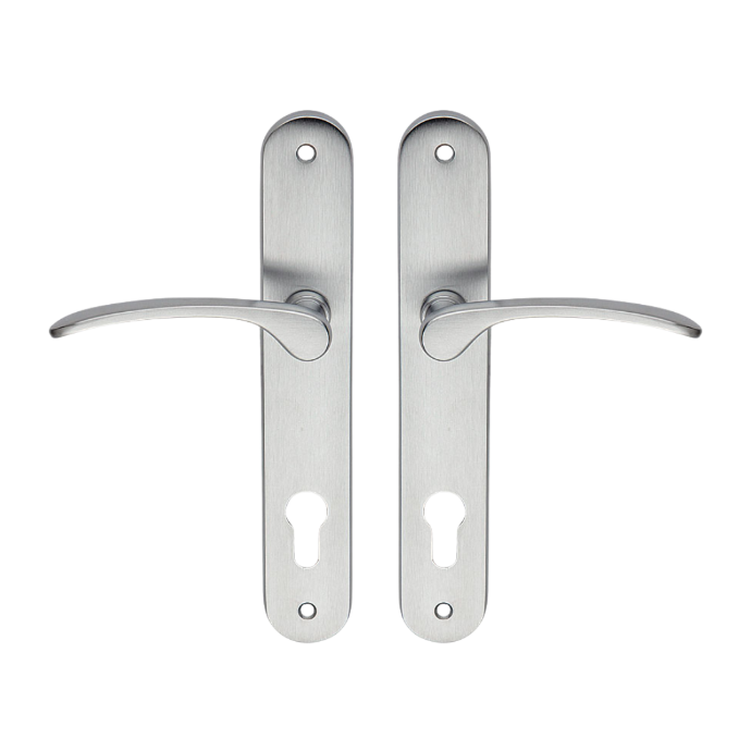 Swing Gate Lever Handle Euro Lock Set - Chrome Finished