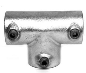 Kwikclamp 104 Series 25NB  Long Tee, Heavy duty "T" Galvanised Connector fittings