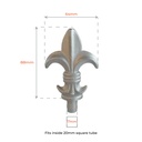 Aluminium Spear: Queen Male for 20x20mm post SHS