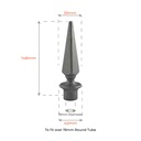 Aluminium Spear: Pyramid Female to fit over 19mm Round Tube